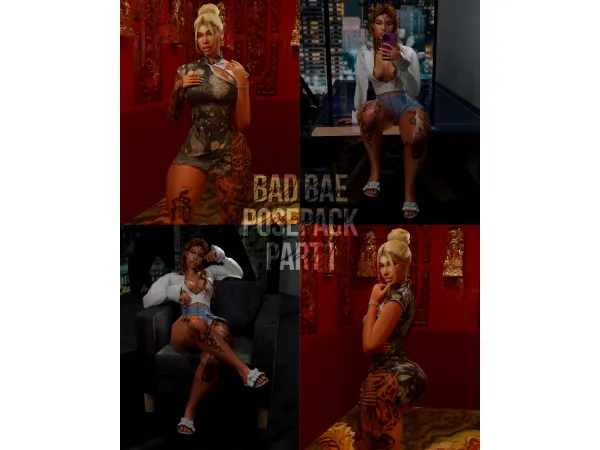 Alpha Bad Bae Posepack Part I (In Game) - The Sims 4 Custom Content