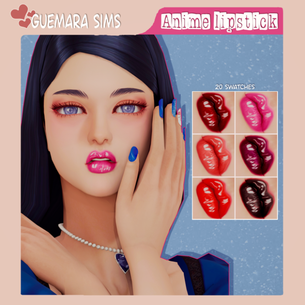 Alpha Anime Lipstick by simsfinds - The Sims 4 Custom Content