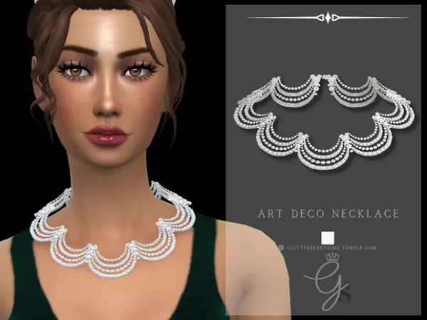 Alpha Art Deco Necklace - The Sims 4 Custom Content