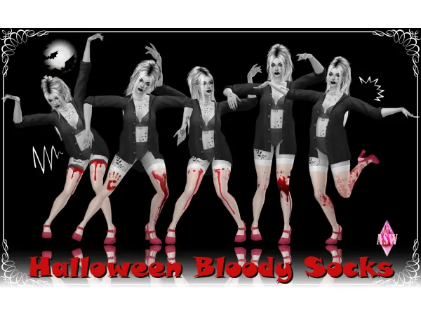 Mix Halloween Bloody Socks - The Sims 4 Custom Content