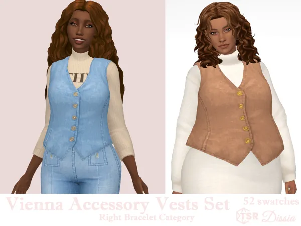 Maxis Match Vienna Accessory Vests Set - The Sims 4 Custom Content