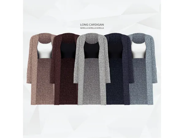 Alpha Long Cardigan by gorillax3 - The Sims 4 Custom Content