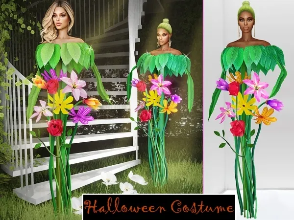 Alpha Halloween Costume Flower Bouquet - The Sims 4 Custom Content