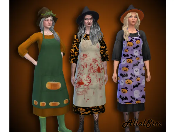 Maxis Match Halloween Apron - The Sims 4 Custom Content