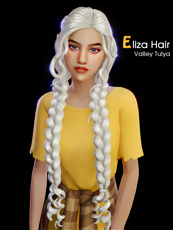 Maxis Match Eliza Hair by simsfinds - The Sims 4 Custom Content