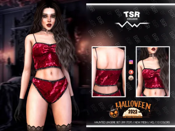 Alpha HAUNTED LINGERIE SET 399 BD1084 BD1085 - The Sims 4 Custom Content