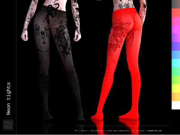 Mix Neon tights - The Sims 4 Custom Content