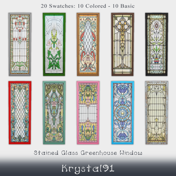 Mix Stained Glass Greenhouse Set by simsfinds - The Sims 4 Custom Content