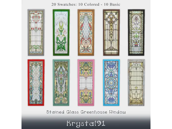 Mix Stained Glass Greenhouse Set - The Sims 4 Custom Content