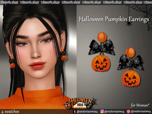 Alpha Pumpkin Earrings - The Sims 4 Custom Content
