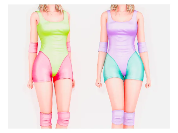 80's Gym Outfit & Elbow + Knee Pad Accessorie