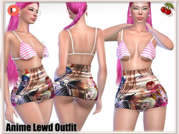 Alpha Anime Lewd Outfit - The Sims 4 Custom Content