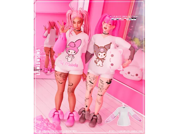 Alpha Hello Kitty Sweater T Shirt - The Sims 4 Custom Content