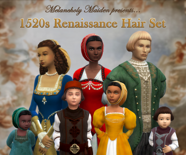 Maxis Match Renaissance Hair Set by simsfinds - The Sims 4 Custom Content