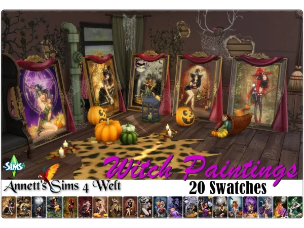 Mix Witch Paintings - The Sims 4 Custom Content