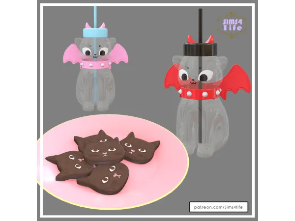 Mix Halloween cat cookies and drink - The Sims 4 Custom Content