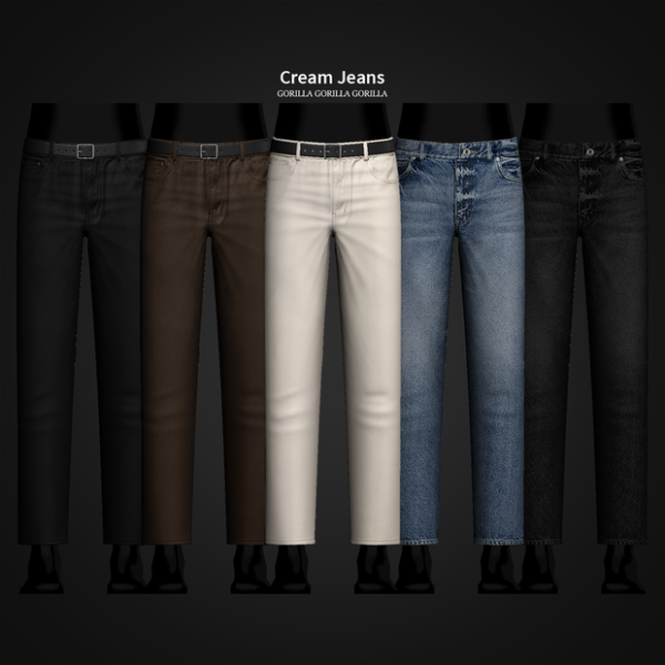 Alpha Cream Jeans by simsfinds - The Sims 4 Custom Content