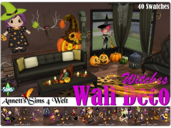 Maxis Match Wall Deco Witches - The Sims 4 Custom Content