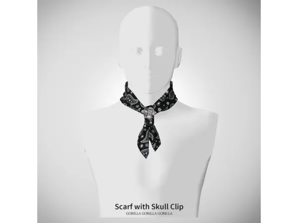 Alpha Scarf with Skull Clip - The Sims 4 Custom Content