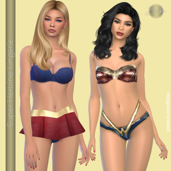 Alpha Super Heroine Lingerie by simsfinds - The Sims 4 Custom Content