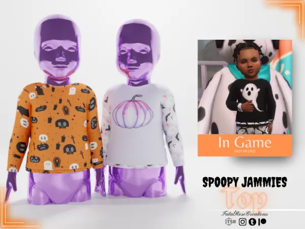 Alpha Spoopy Toddler Jammies - The Sims 4 Custom Content