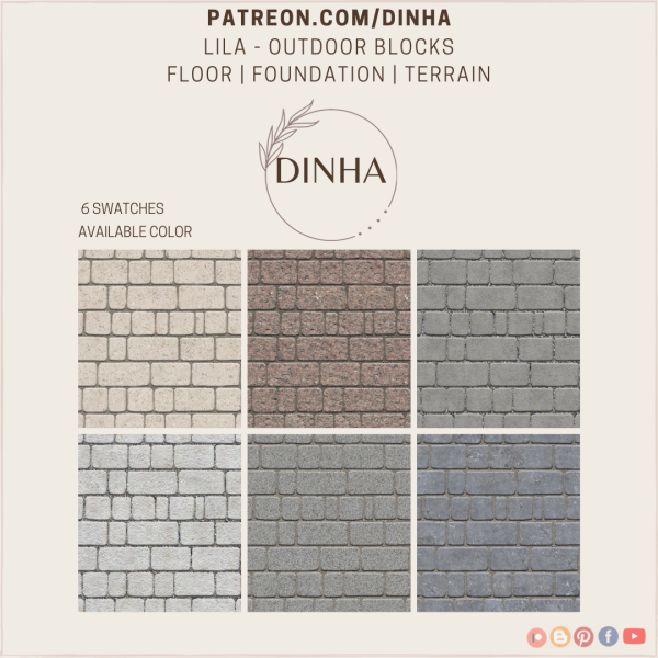 Lila Outdoor Blocks Floor Foundation Terrain by dinhagamer - The Sims 4 Custom Content