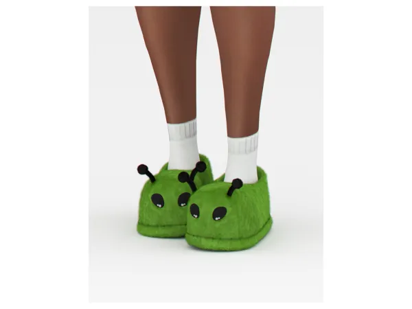 Alpha Cute Alien Slippers by backtrackcc - The Sims 4 Custom Content