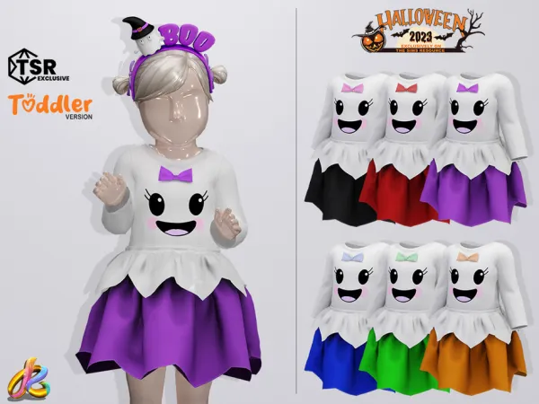 Alpha RPLts4 Dress 254 Halloween Collection TODDLER version - The Sims 4 Custom Content