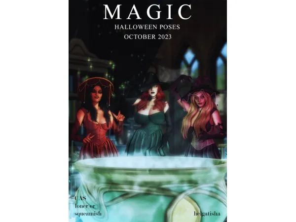 Mix ( ) Halloween poses Magic Pose Pack CAS - The Sims 4 Custom Content