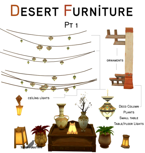 Mix Desert furniture pt 1 by simsfinds - The Sims 4 Custom Content
