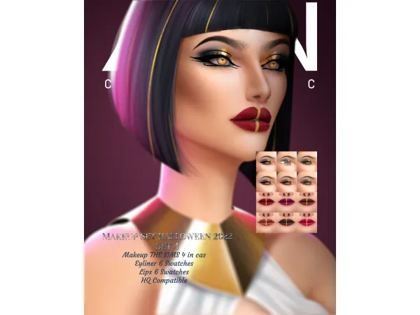 Alpha LEAN MAKEUP SET HALLOWEEN 2022 SET 4 - The Sims 4 Custom Content