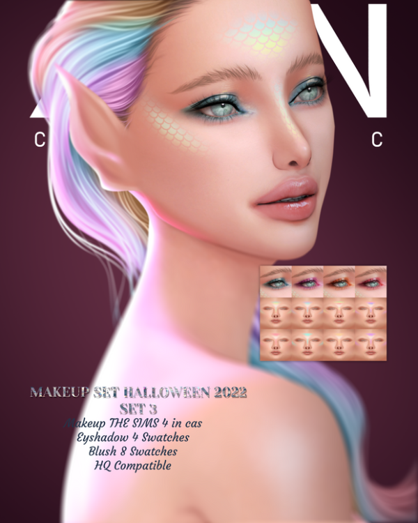 Mix LEAN MAKEUP SET HALLOWEEN 2022 SET 3 by simsfinds - The Sims 4 Custom Content