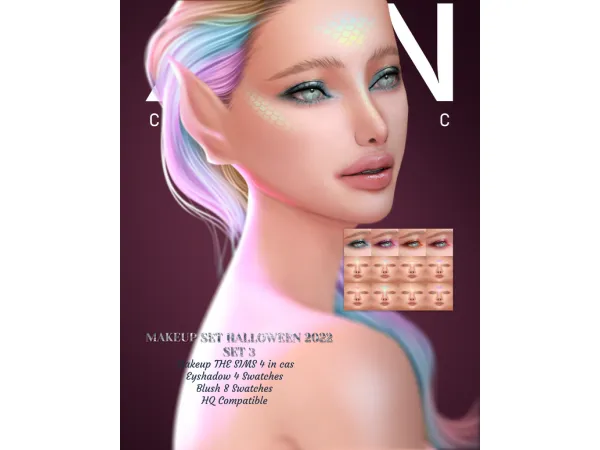 Mix LEAN MAKEUP SET HALLOWEEN 2022 SET 3 - The Sims 4 Custom Content