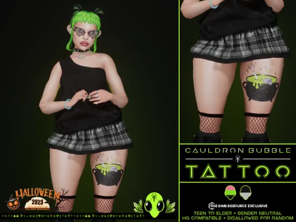 Mix Cauldron Bubble Tattoo - The Sims 4 Custom Content