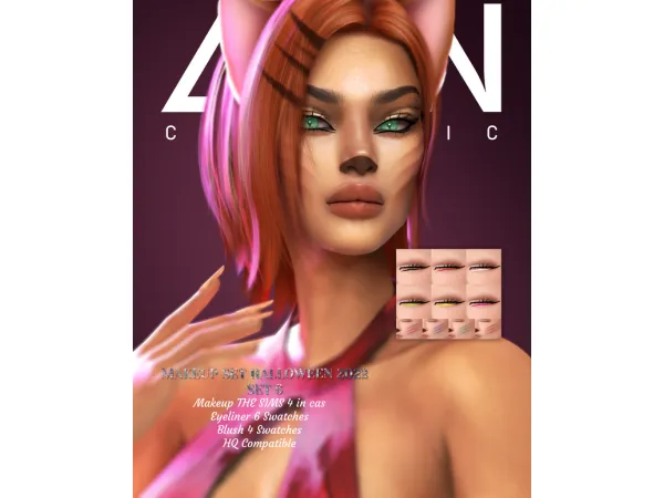 Alpha LEAN MAKEUP SET HALLOWEEN 2022 SET 6 - The Sims 4 Custom Content