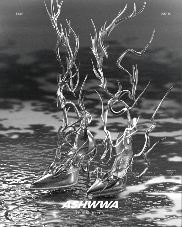 Alpha ASHwwa_Liquid Metal heels by simsfinds - The Sims 4 Custom Content