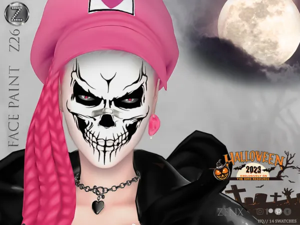 Alpha ZENX FACE PAINT Z26 - The Sims 4 Custom Content