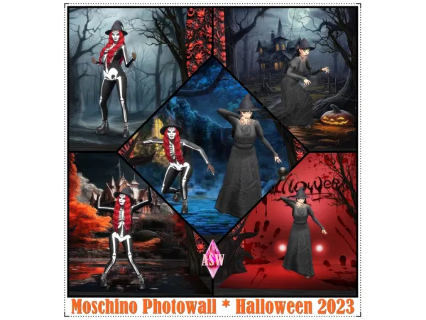 Maxis Match Moschino Photowall Halloween 2023 - The Sims 4 Custom Content
