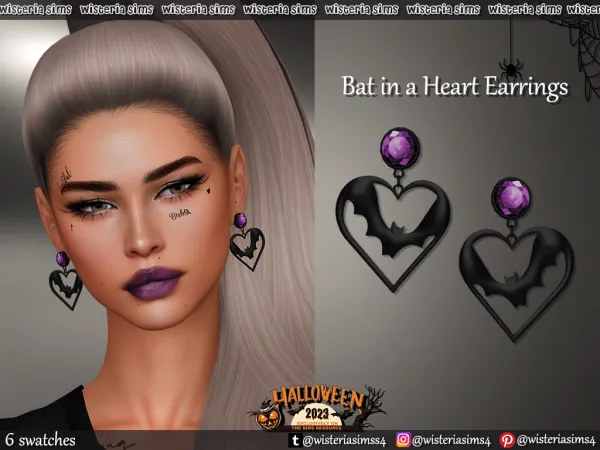 Alpha BAT EARRINGS - The Sims 4 Custom Content