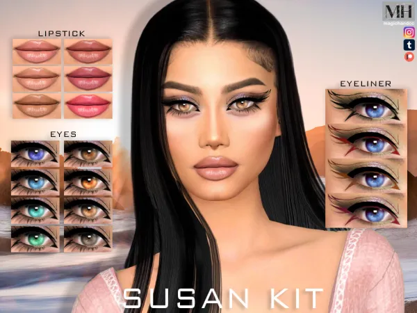 Alpha Susan make up set - The Sims 4 Custom Content