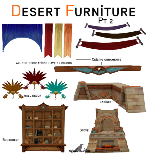 Mix Desert furniture pt2 by simsfinds - The Sims 4 Custom Content