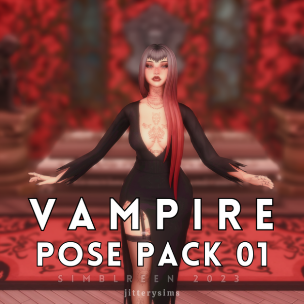 Mix Vampire Pose Pack Simblreen 2023 by simsfinds - The Sims 4 Custom Content