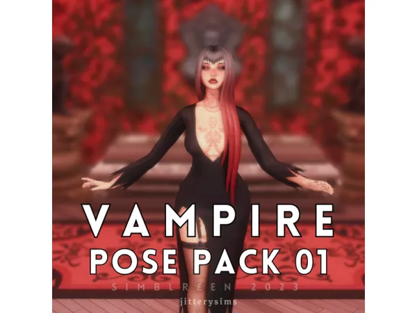 Mix Vampire Pose Pack Simblreen 2023 - The Sims 4 Custom Content