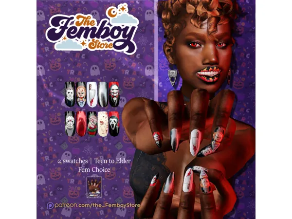 [FEMBOY] - Horror Night Nails