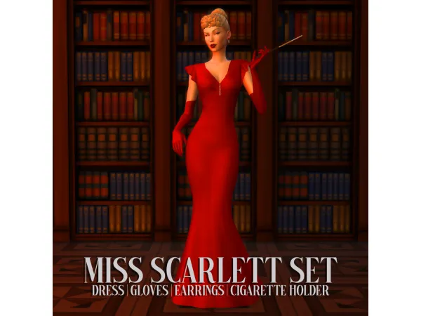 Maxis Match Miss Scarlett Set Simblreen 2023 - The Sims 4 Custom Content