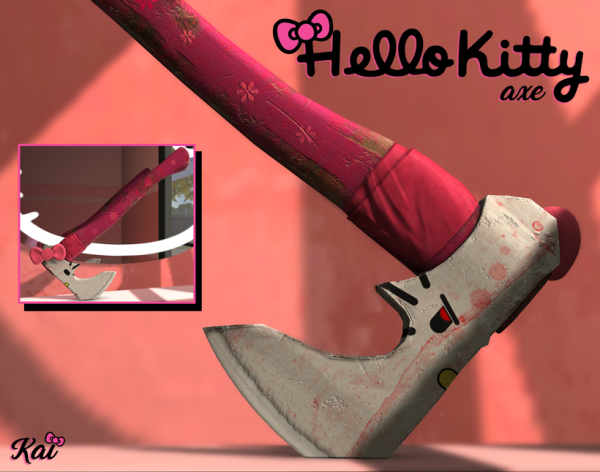 Alpha Kaihana Hello Kitty Axe by simsfinds - The Sims 4 Custom Content