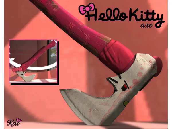 Alpha Kaihana Hello Kitty Axe - The Sims 4 Custom Content