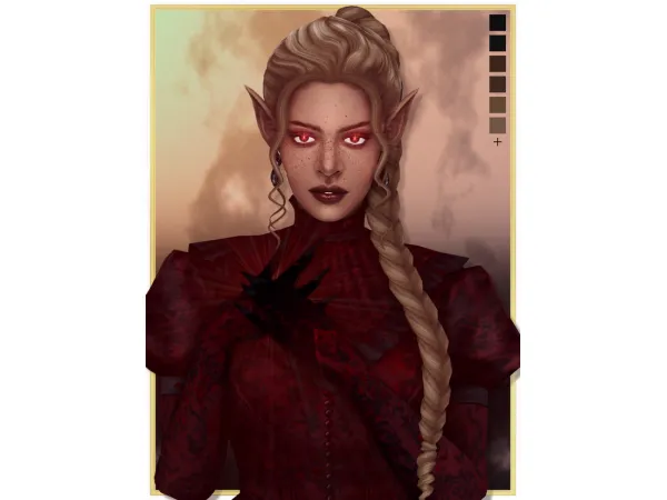 Maxis Match [Simblreen 2023] LORELLA female hair (in 2 versions) by Laeska - The Sims 4 Custom Content