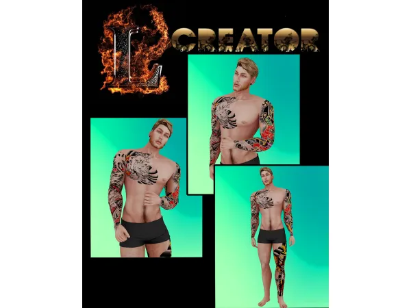 Mix tattoo body 5 - The Sims 4 Custom Content