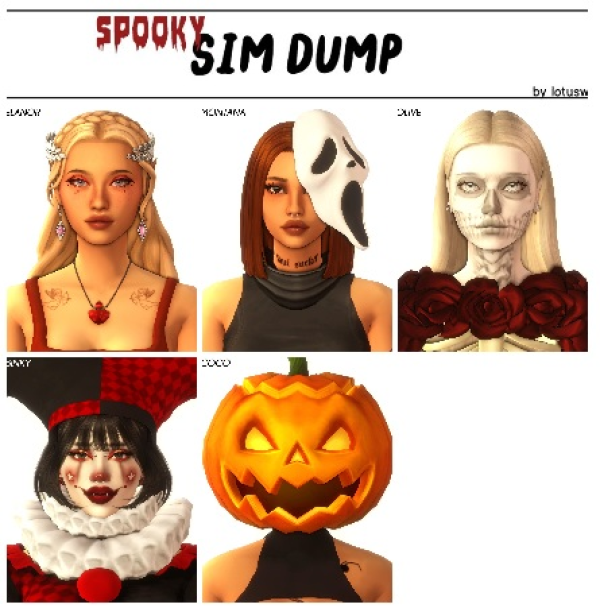 Maxis Match spooky sim dump by simsfinds - The Sims 4 Custom Content